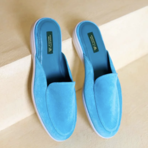 Sky Velvet Mules